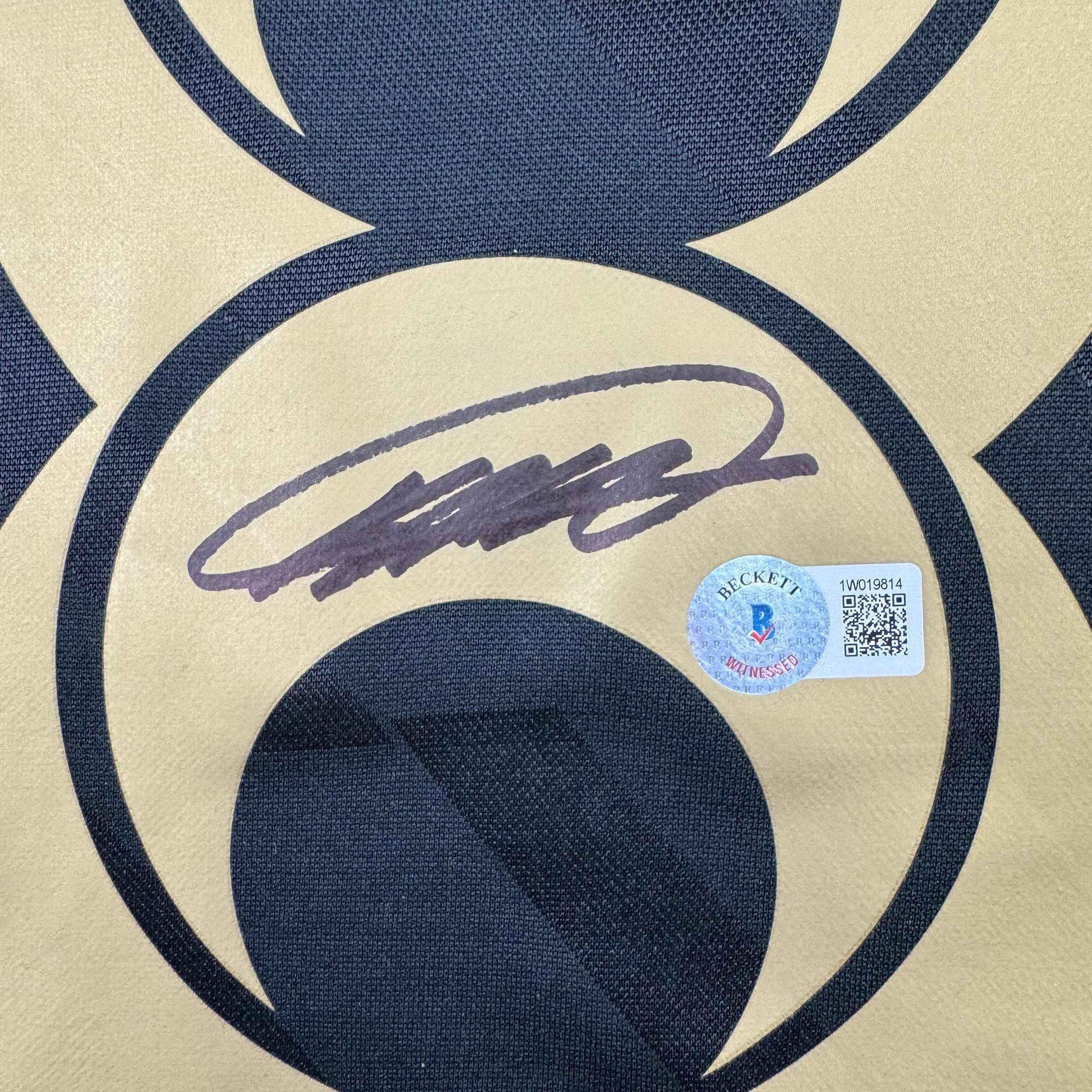 Autographed/Signed Ricardo Kaka Real Madrid Black Retro Soccer Futbol Jersey Beckett BAS COA