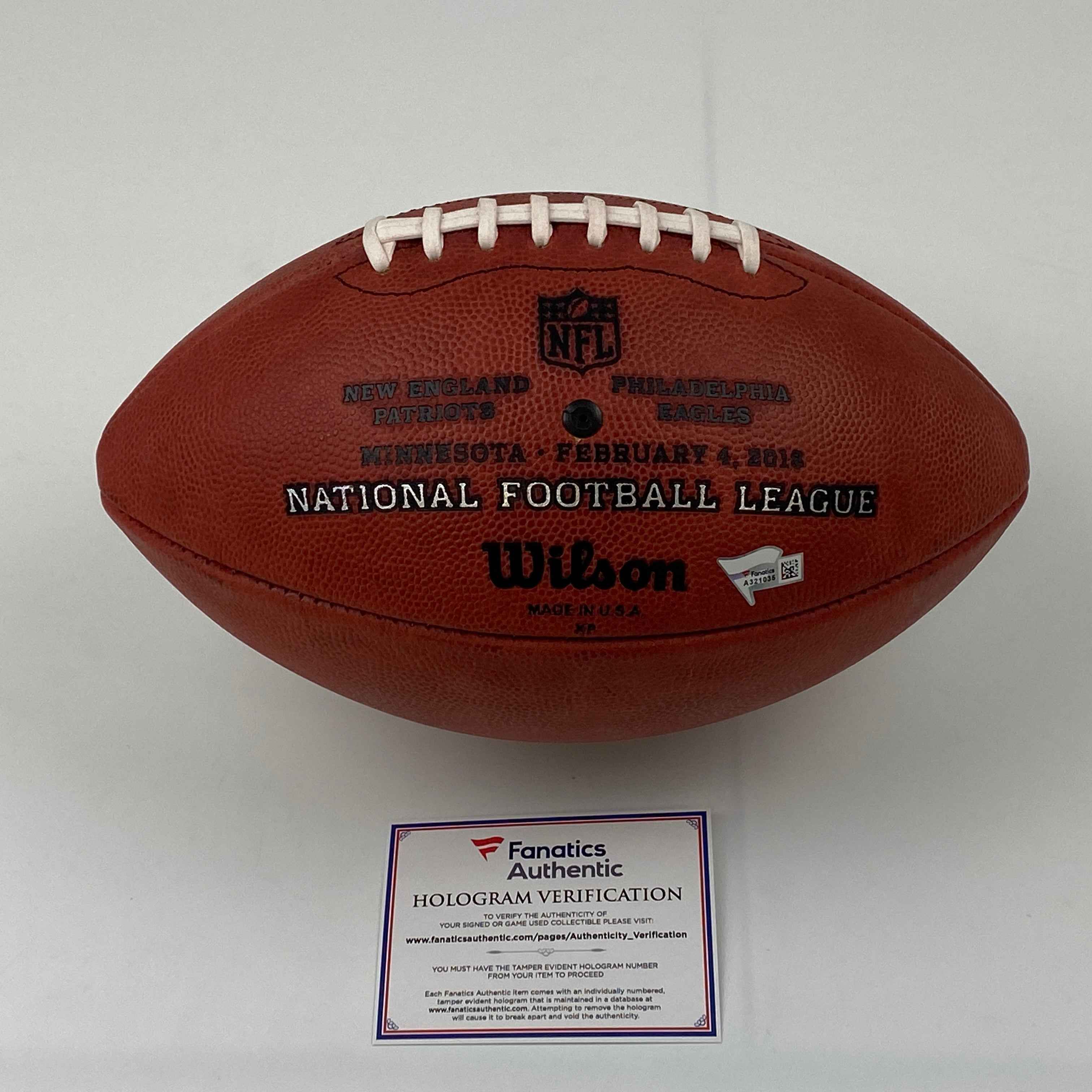 Autographed/Signed Carson Wentz Super Bowl LII Authentic The Duke Full Size Football Fanatics COA