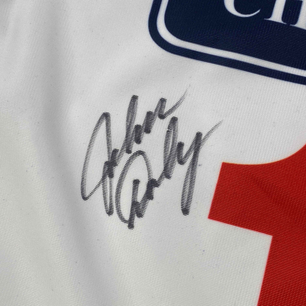 Autographed/Signed John Daly White The Open Championship St. Andrews Golf Flag/Pin JSA COA