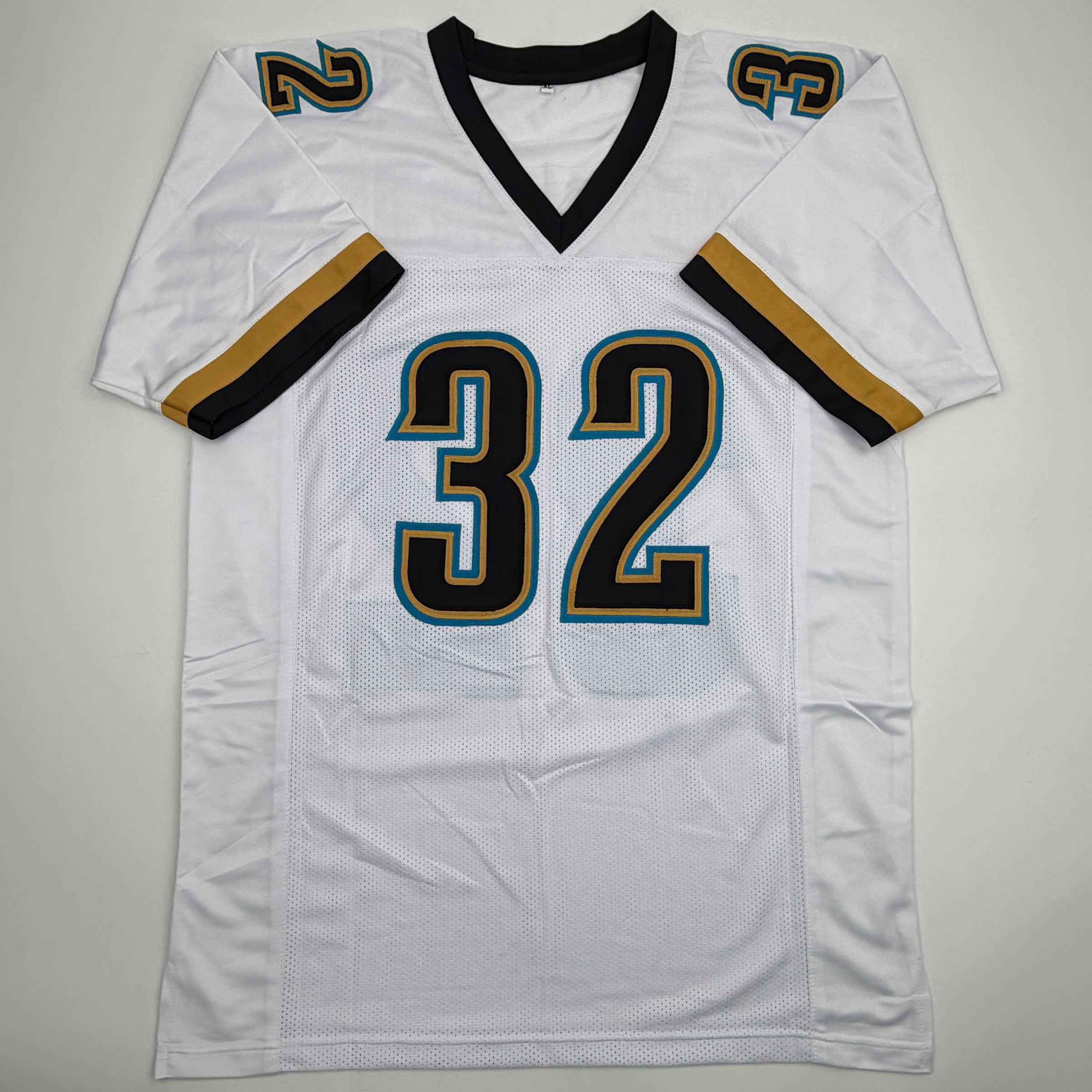 Autographed/Signed Maurice Jones-Drew Jacksonville White Football Jersey Beckett BAS COA