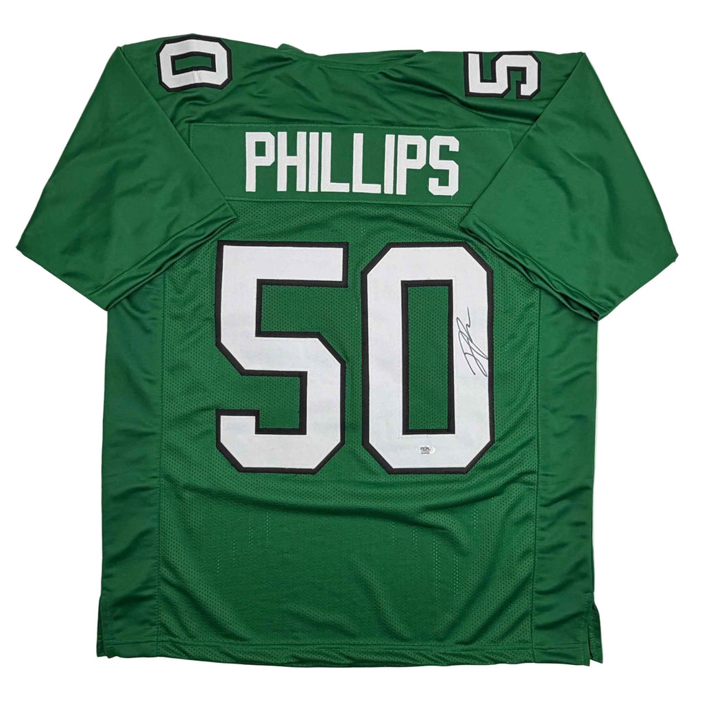 Autographed/Signed Jaelan Phillips Philadelphia Kelly Green Football Jersey PSA/DNA COA
