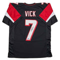 Autographed/Signed Michael Mike Vick Atlanta Black Football Jersey Beckett BAS COA