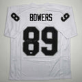 Autographed/Signed Brock Bowers Las Vegas Oakland White Football Jersey Beckett BAS COA