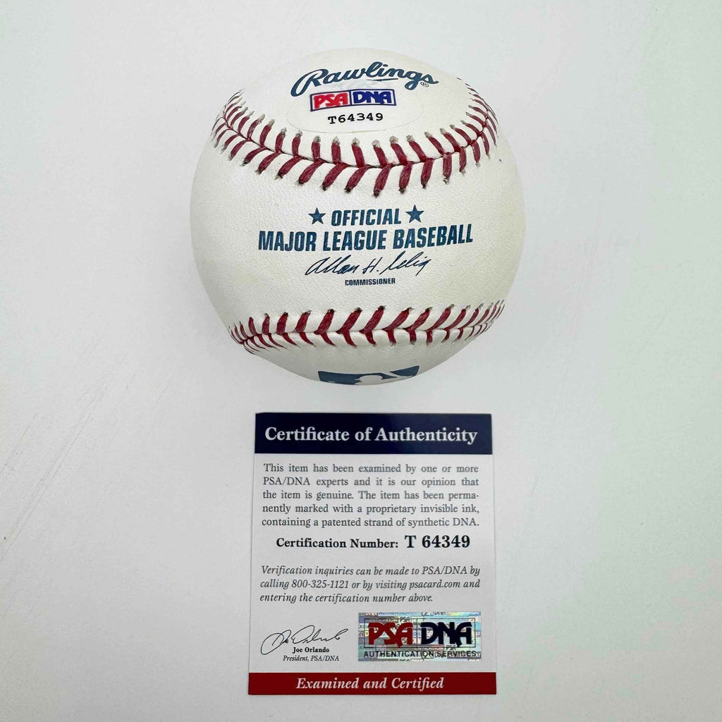 Autographed/Signed Don Larsen "WSPG 10-8-56" Yankees Rawlings Official Major League Baseball ROML PSA/DNA COA
