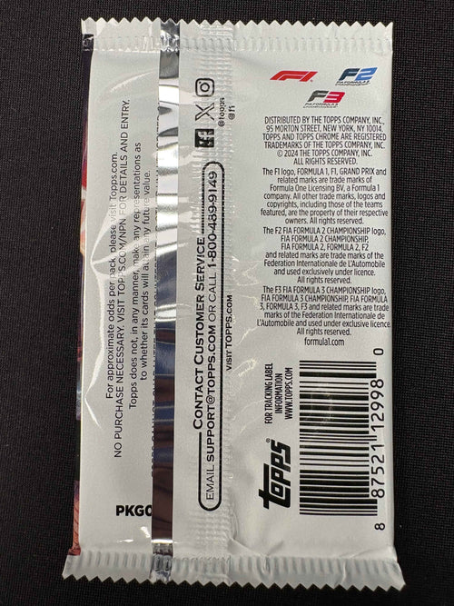 2024 Topps Chrome F1 Formula 1 Qualifying Lap Hobby Single Pack