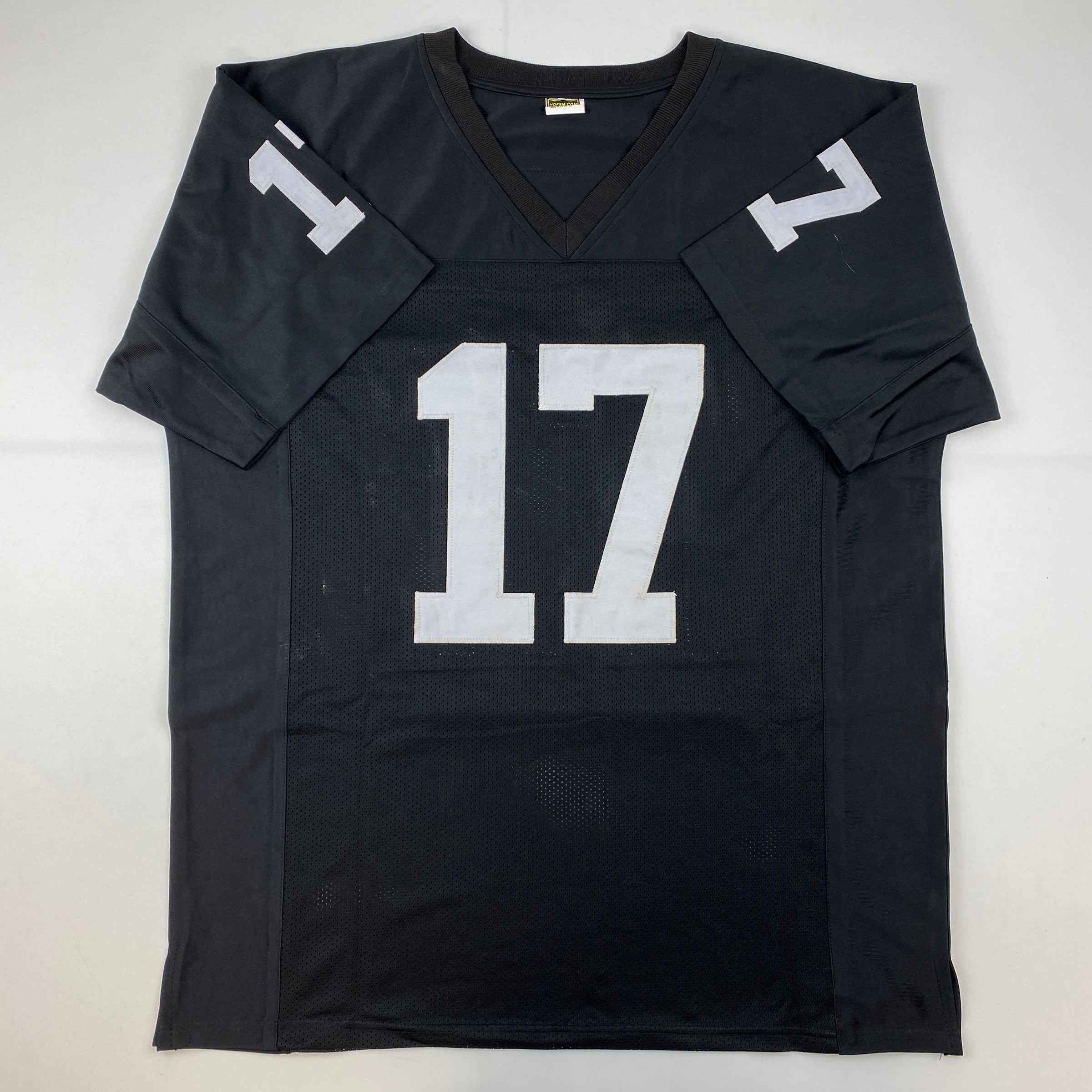 Autographed/Signed Davante Adams Las Vegas Oakland Black Football Jersey Beckett BAS COA