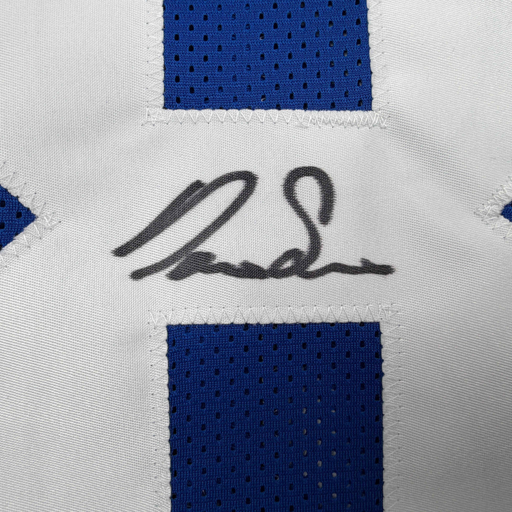 Autographed/Signed Darius Slayton New York Blue Football Jersey JSA COA
