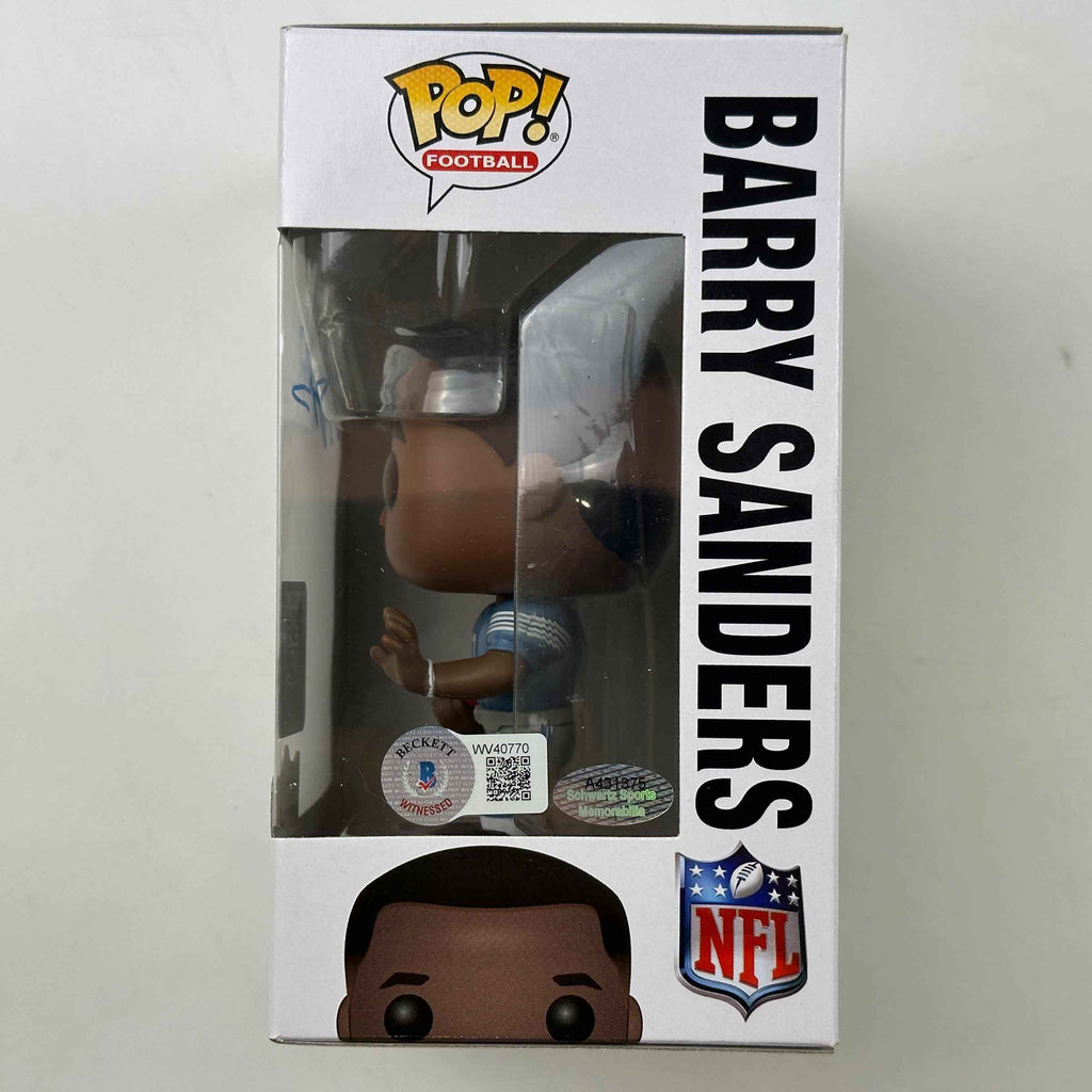 Autographed/Signed Barry Sanders Detroit Lions Funko Pop #81 Football Figurine Toy Beckett BAS COA