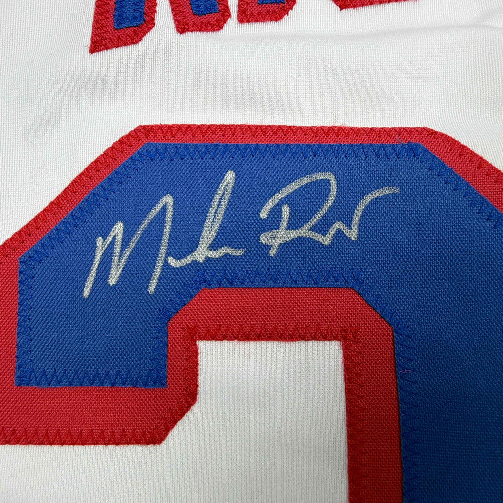 Autographed/Signed Mike Richter New York White Hockey Jersey Beckett BAS COA