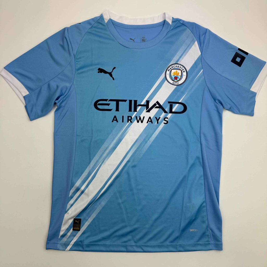 Autographed/Signed Savinho Manchester City Blue Soccer Futbol Jersey Beckett BAS COA