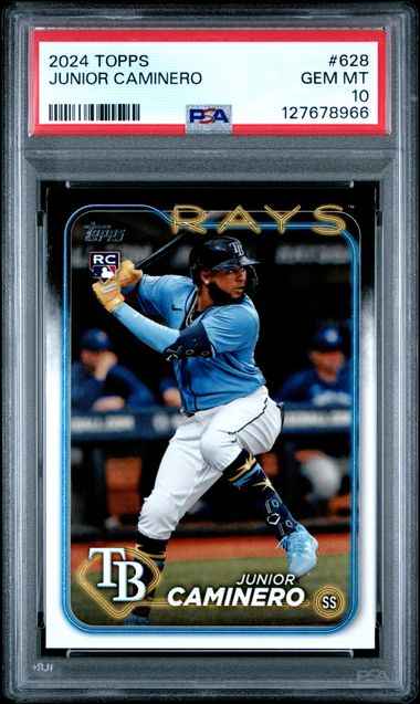 Graded 2024 Topps Junior Caminero #628 Rookie RC Baseball Card PSA 10 Gem Mint
