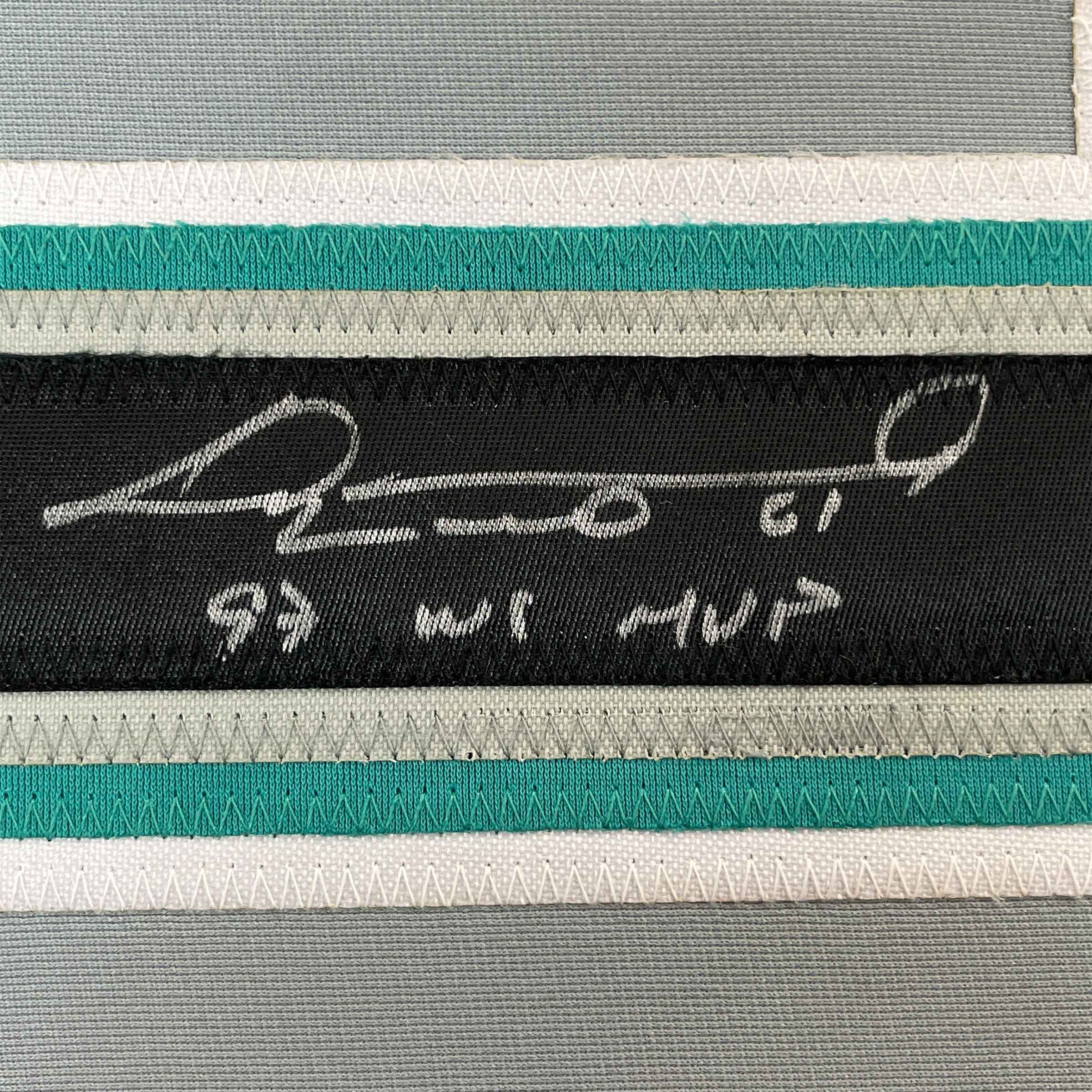 Framed Autographed/Signed Livan Hernandez 97 WS MVP 35x39 Florida Grey Baseball Jersey PSA/DNA COA