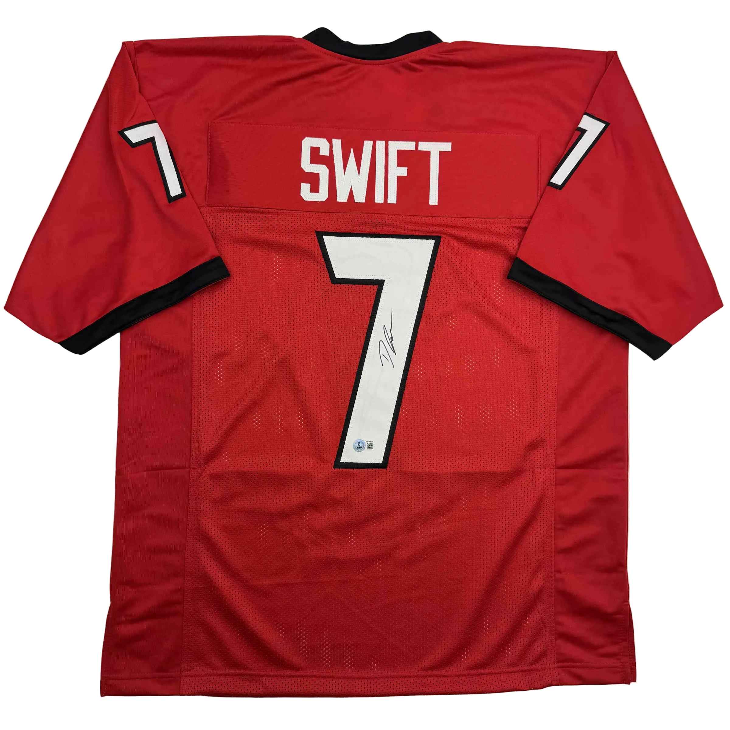 Autographed/Signed D'Andre Swift Georgia Red College Football Jersey Beckett BAS COA