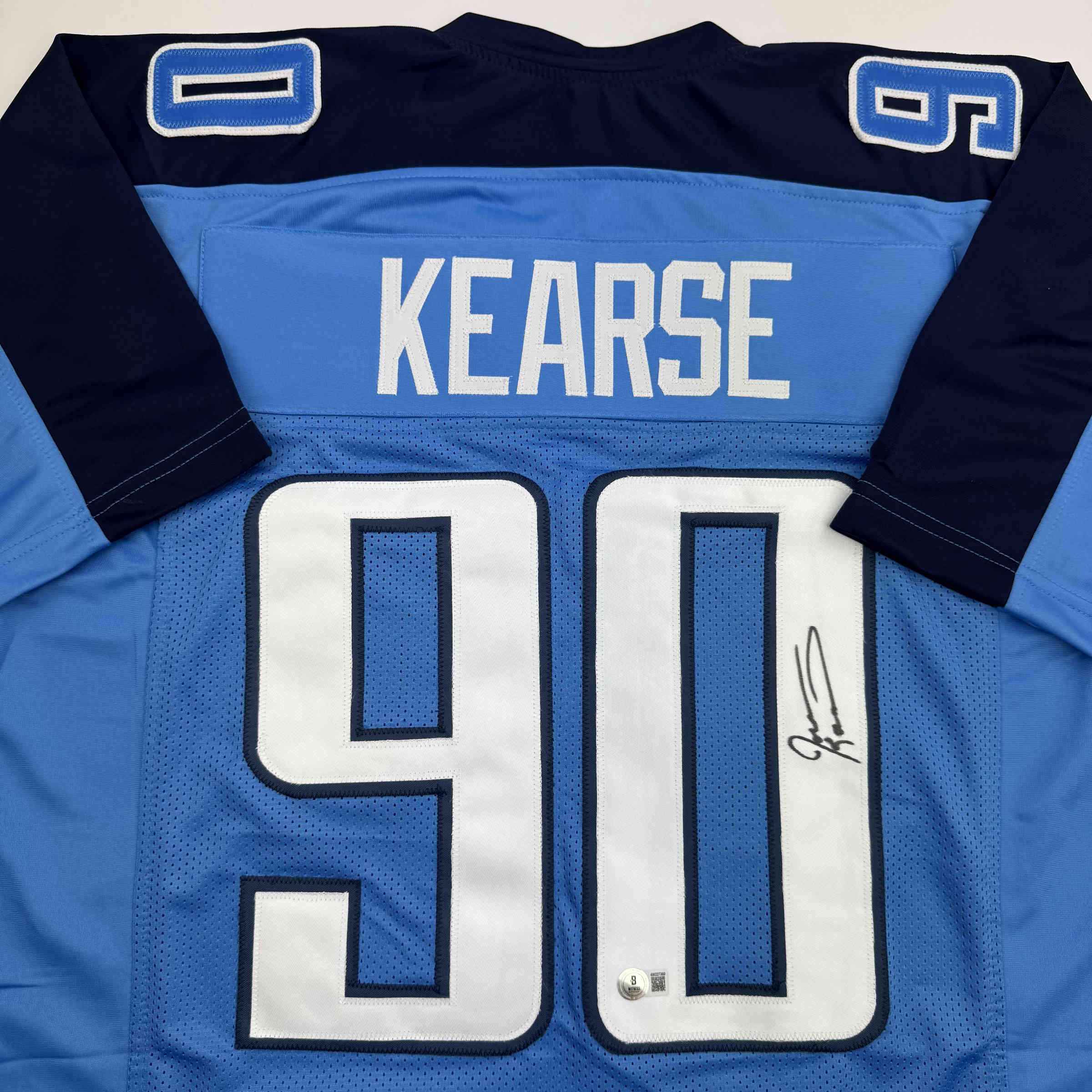 Autographed/Signed Jevon Kearse Tennessee Powder Blue Football Jersey JSA COA