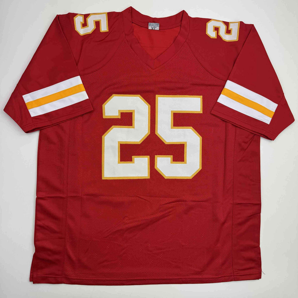 Autographed/Signed Jamaal Charles Kansas City Red Football Jersey JSA COA