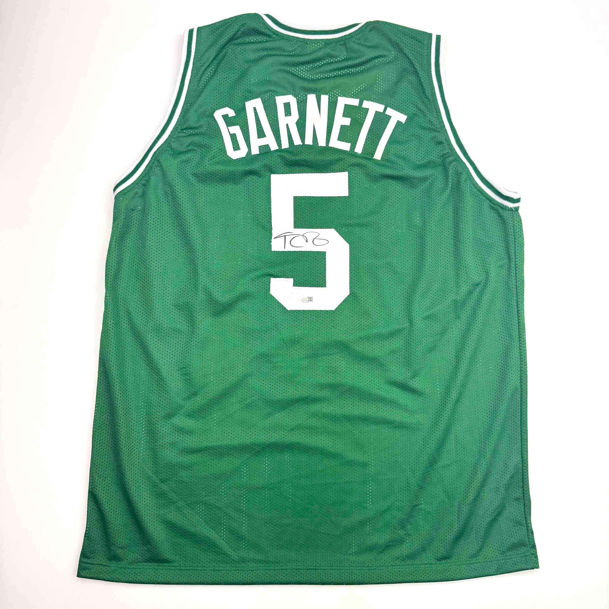 Autographed/Signed Kevin Garnett Boston Green Basketball Jersey Beckett BAS COA
