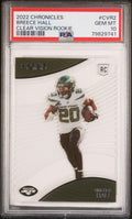 Graded 2022 Panini Chronicles Breece Hall #CVR2 Clear Vision Rookie RC Football Card PSA 10 Gem Mint