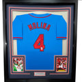 Framed Autographed/Signed Yadier Molina 35x39 St. Louis Blue Baseball Jersey Beckett BAS COA