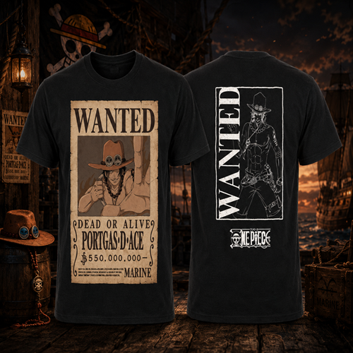 One Piece Portgas D. Ace Wanted Poster T-Shirt