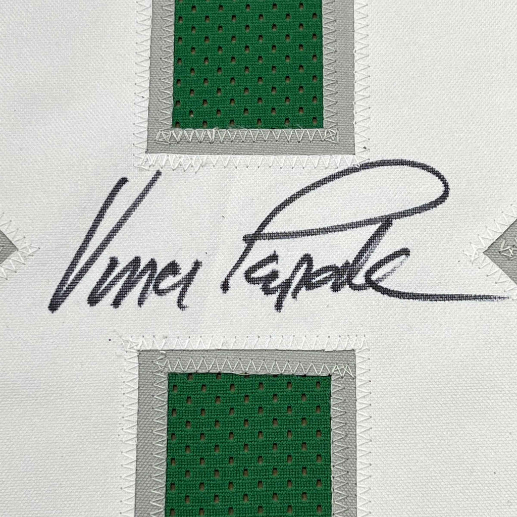 Framed Autographed/Signed Vince Papale 35x39 Philadelphia Green Football Jersey JSA COA
