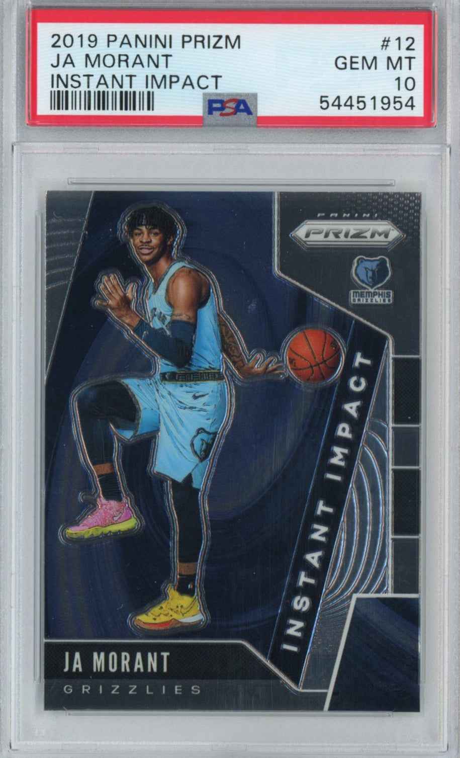 Graded 2019-20 Panini Prizm Ja Morant #12 Instant Impact Rookie RC Basketball Card PSA 10 Gem Mint