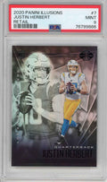 Graded 2020 Panini Illusions Justin Herbert #7 Retail Rookie RC Football Card PSA 9 Mint