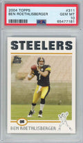 Graded 2004 Topps Ben Roethlisberger #311 Rookie RC Football Card PSA 10 Gem Mint