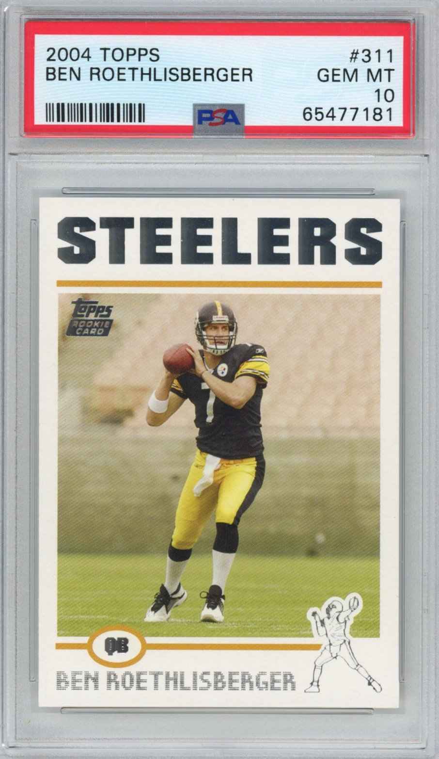 Graded 2004 Topps Ben Roethlisberger #311 Rookie RC Football Card PSA 10 Gem Mint