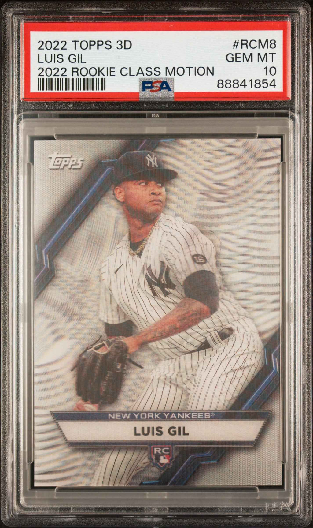 Graded 2022 Topps 3D Luis Gil #RCM8 2022 Rookie Class Motion Rookie RC Baseball Card PSA 10 Gem Mint