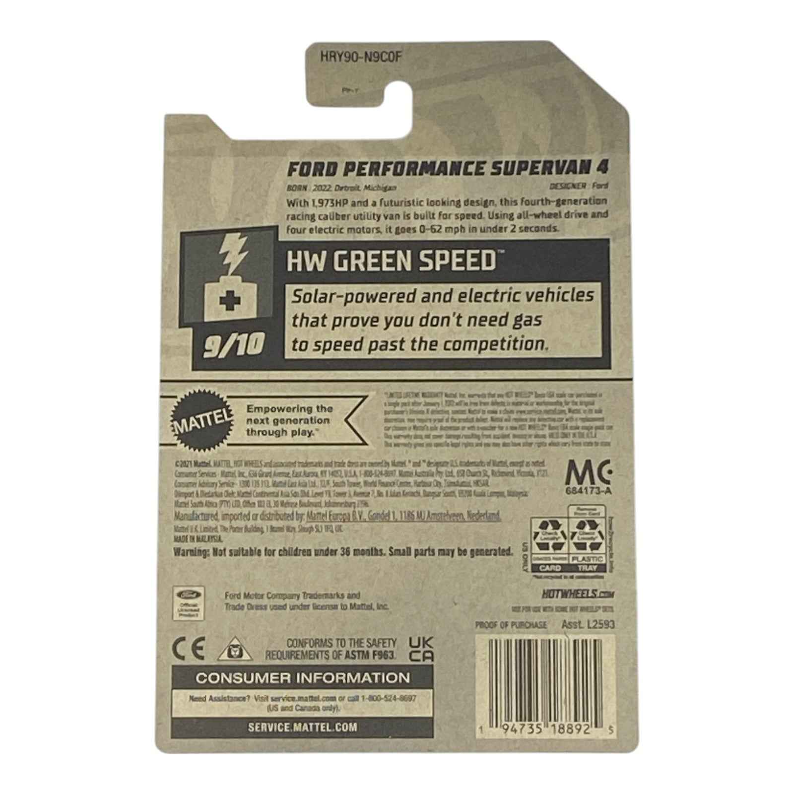 Hot Wheels Ford Performance Supervan 4 - HW Green Speed Series 9/10