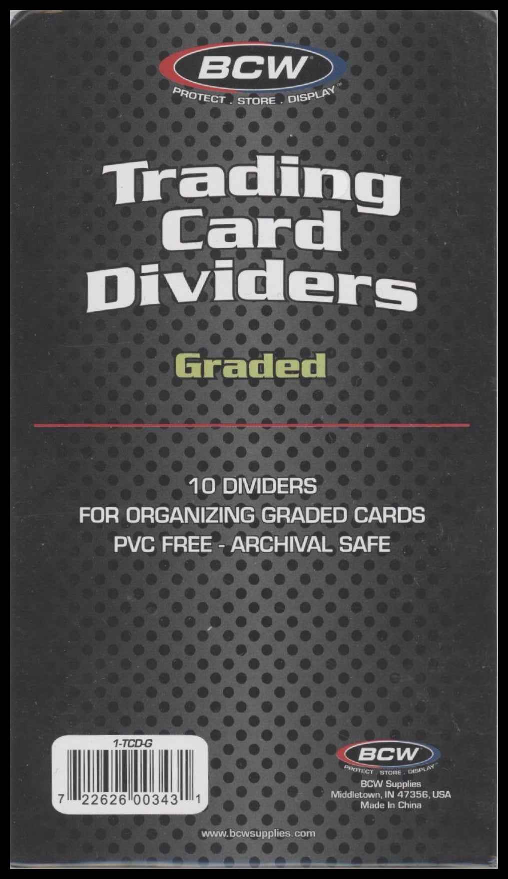 BCW Trading Card Dividers Graded Cards