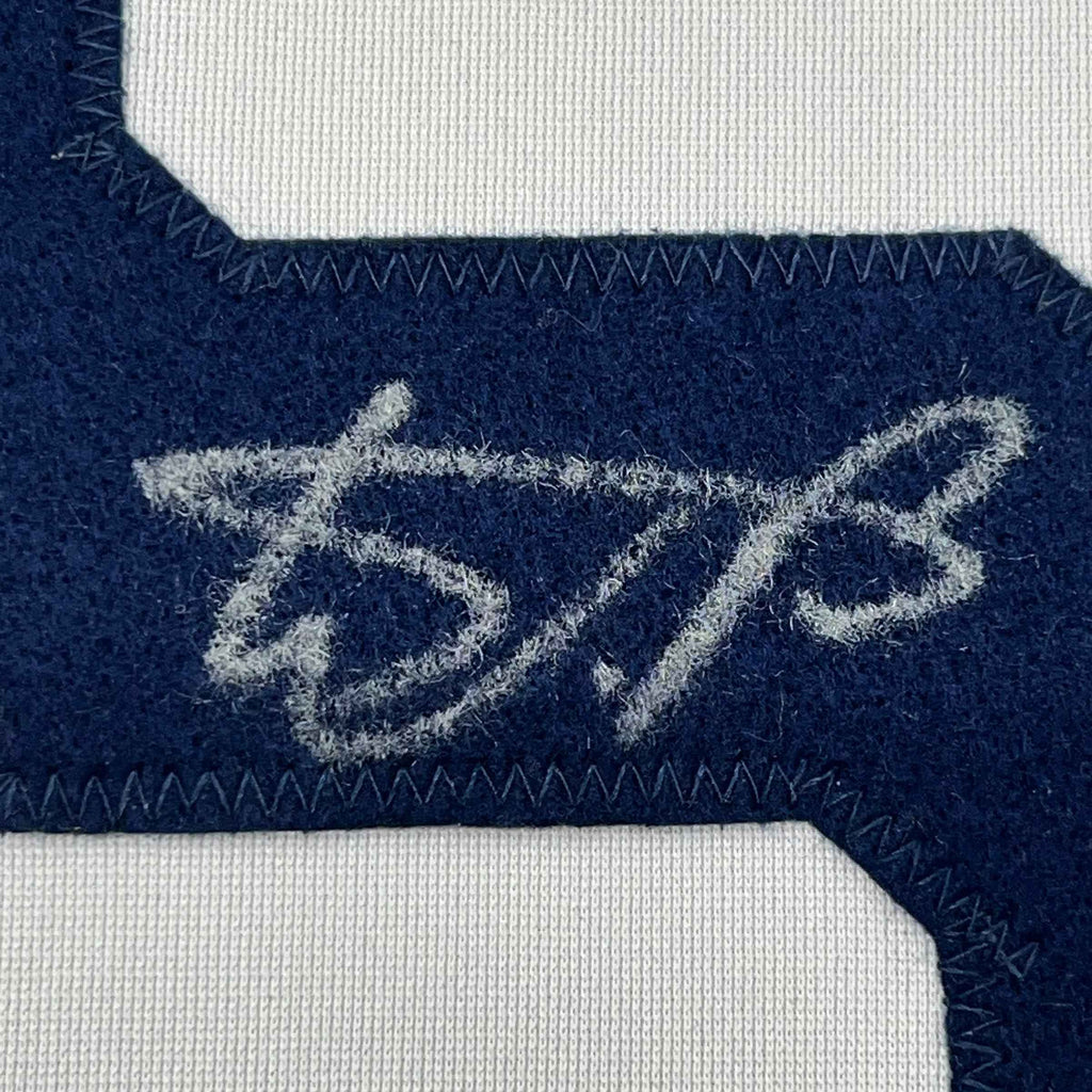Framed Autographed/Signed Wander Franco 35x39 Tampa Bay White Baseball Jersey JSA COA