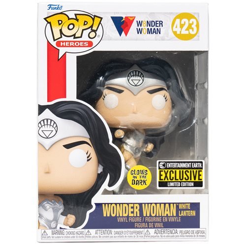Funko POP Heroes: DC Comics Wonder Woman 80th Anniversary White Lantern GITD - Entertainment Earth Exclusive