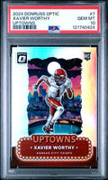 Graded 2024 Panini Donruss Optic Xavier Worthy #7 Uptowns Rookie RC Football Card PSA 10 Gem Mint