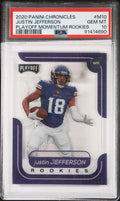 Graded 2020 Panini Chronicles Justin Jefferson #M10 Playoff Momentum Rookies Rookie RC Football Card PSA 10 Gem Mint
