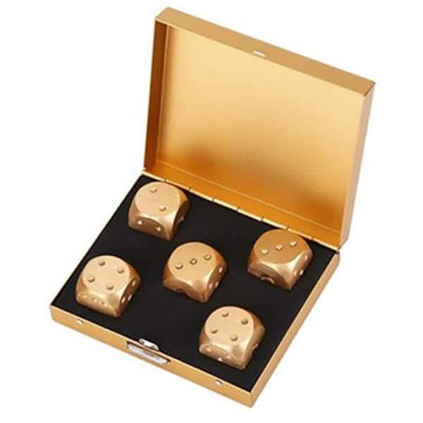 Aluminum Alloy Table Game Poker Games Dices Set with Storage Box