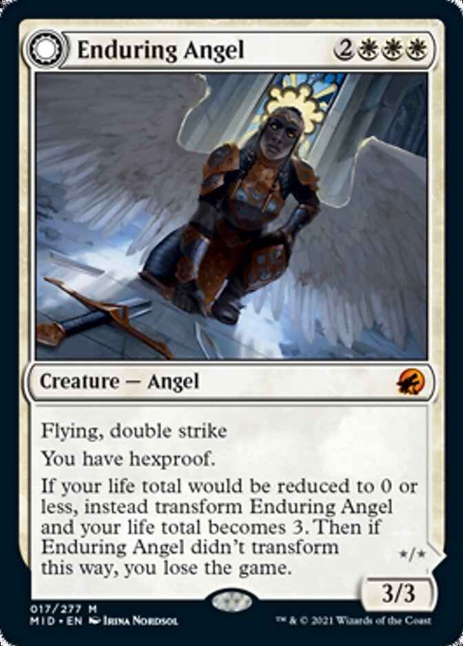 Enduring Angel // Angelic Enforcer (MID-017) - Innistrad: Midnight Hunt: (Double Faced Transform)