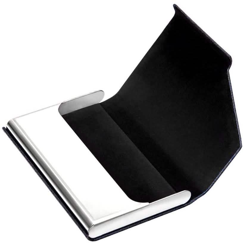 Business Name Card Holder Luxury PU Leather and Stainless Steel Multi Card Case