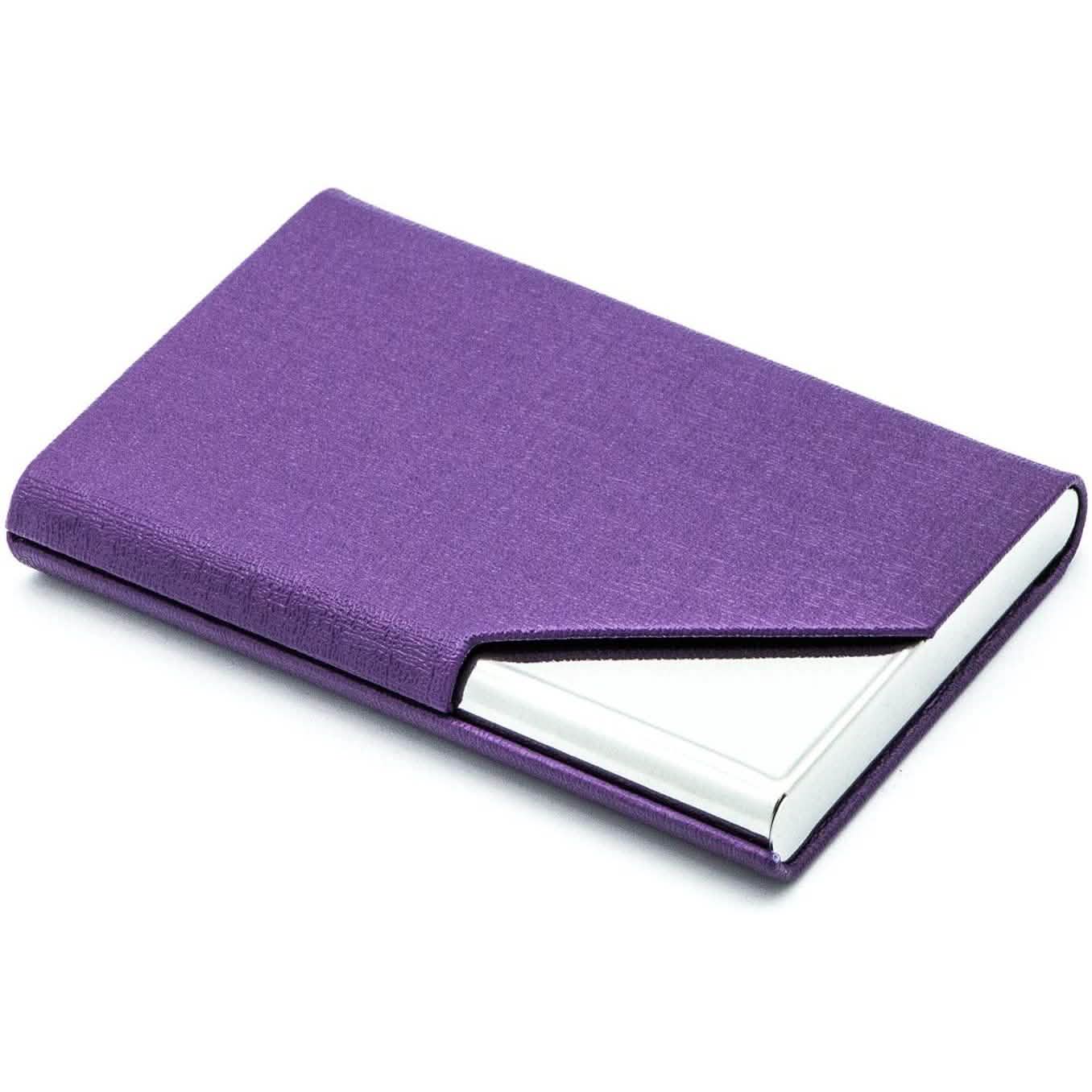 Business Name Card Holder Luxury PU Leather and Stainless Steel Multi Card Case