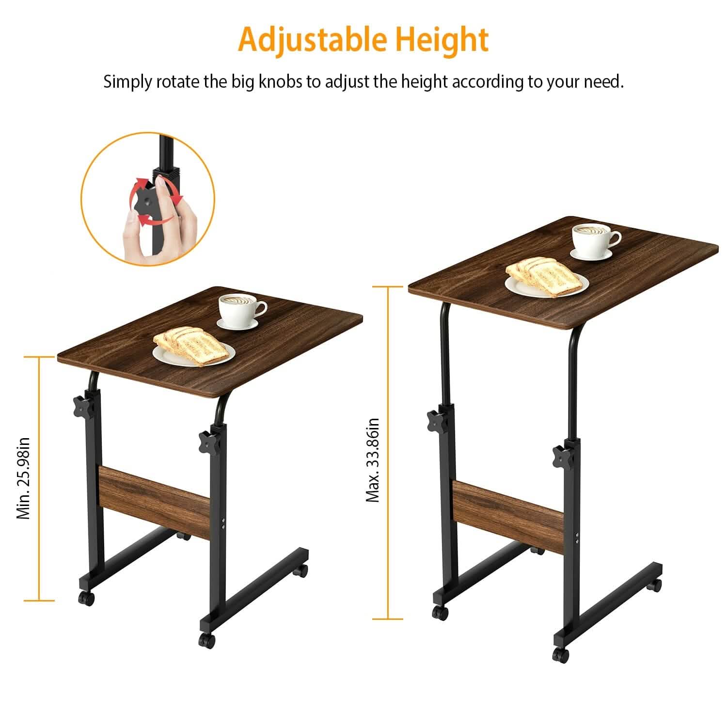 C Side Laptop Small Slim Snack Side Table