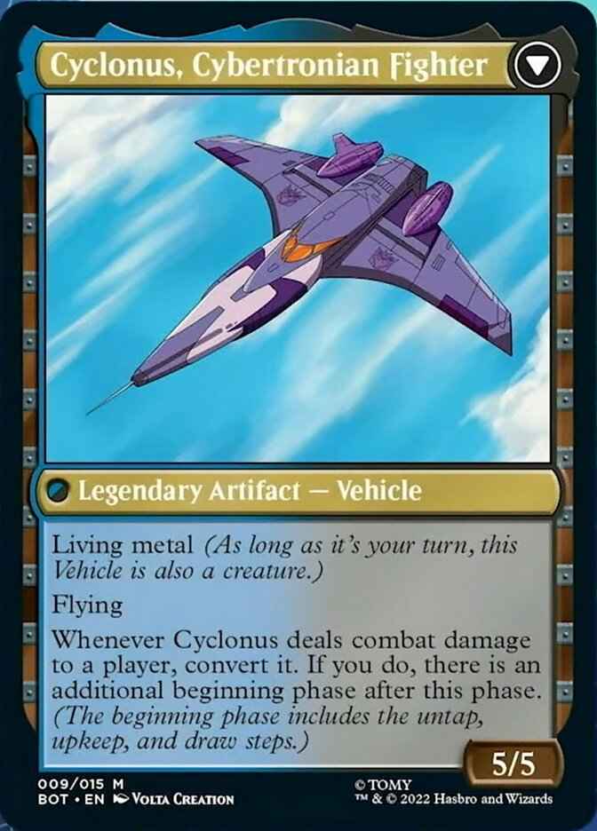 Cyclonus, the Saboteur // Cyclonus, Cybertronian Fighter (BOT-009) - Transformers: (convertdfc)