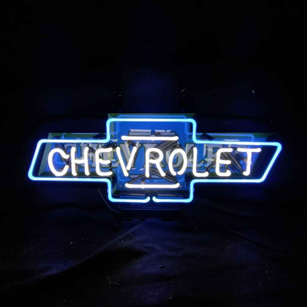 Chevrolet Font Classic Bowtie Logo Neon Signs