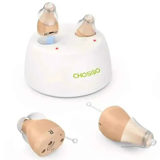 Rechargeable Hearing Aids – Invisible In-Ear, Noise Reduction, Volume Control