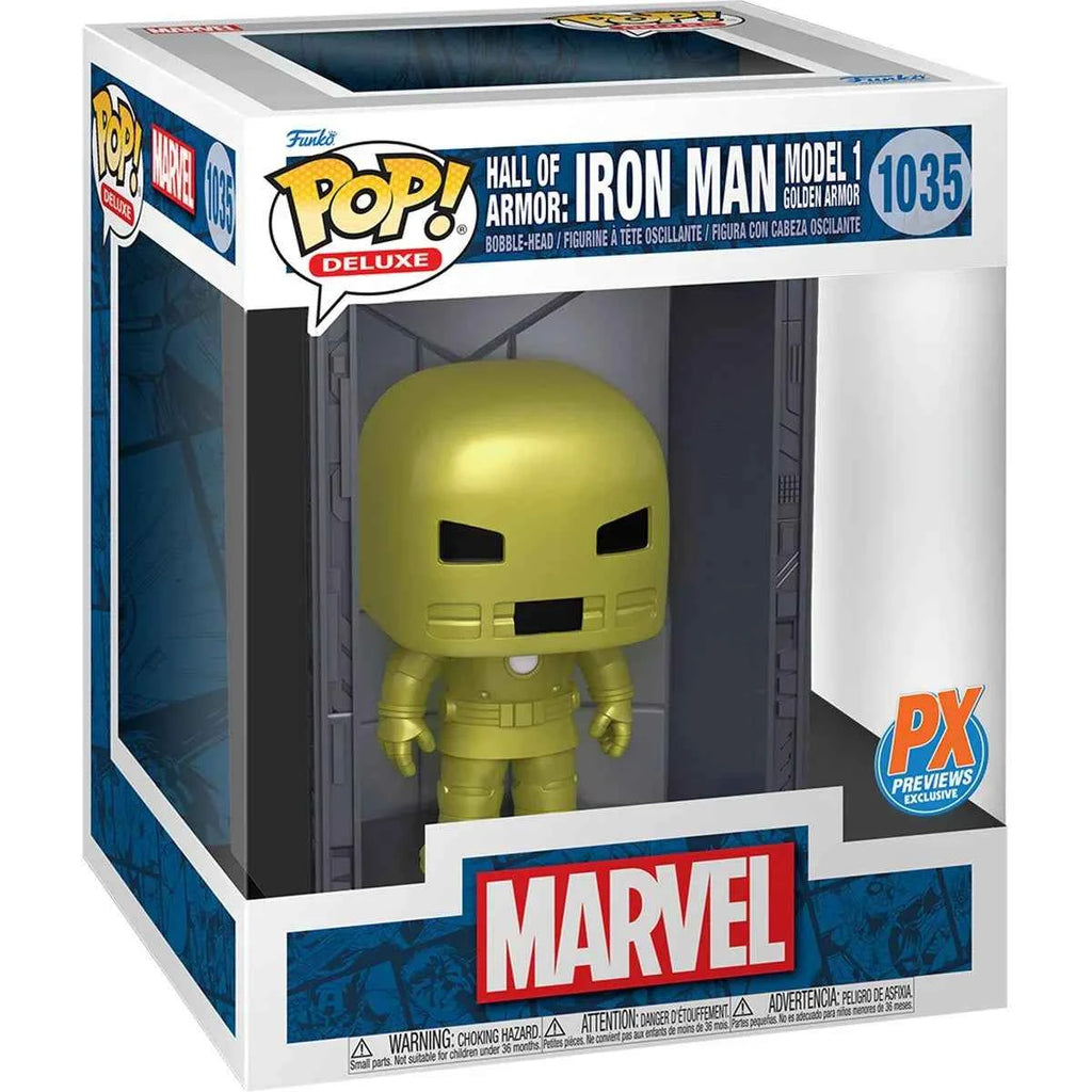 Funko Pop! Marvel Iron Man Hall of Armor Iron Man Model 1 Deluxe - Previews Exclusive
