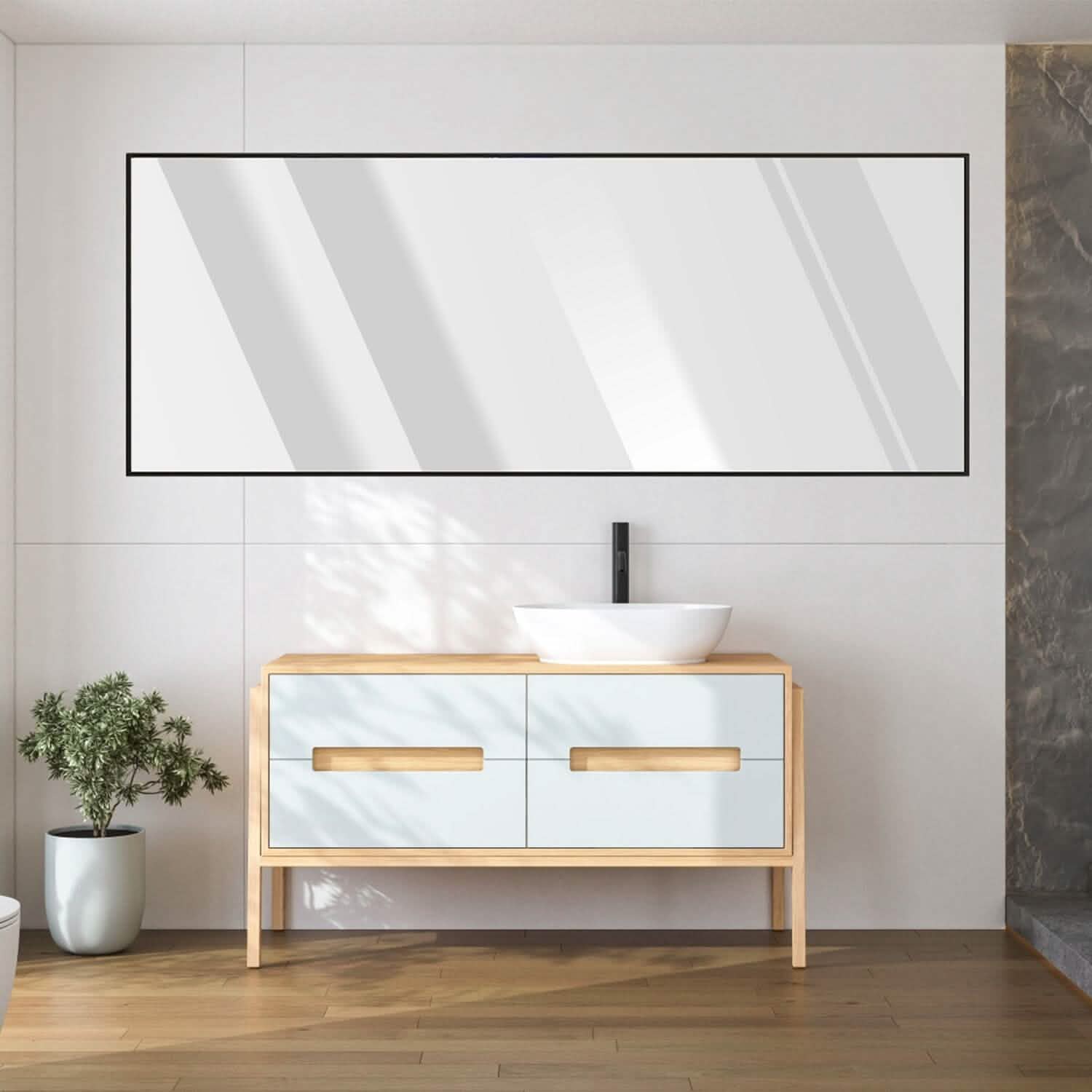 Full Length Mirror Aluminum Alloy Wall Mirror Free Standing Floor