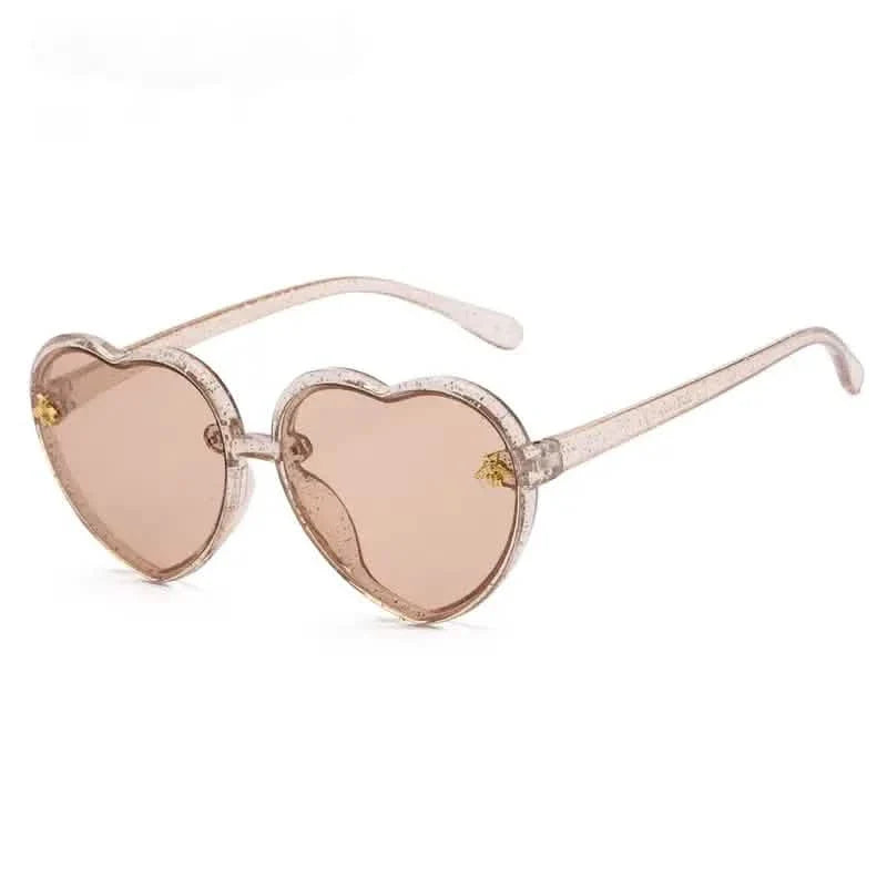 Girls Sunglasses UV Protection Heart Shaped Little Bee Decor Sunshade Glasses