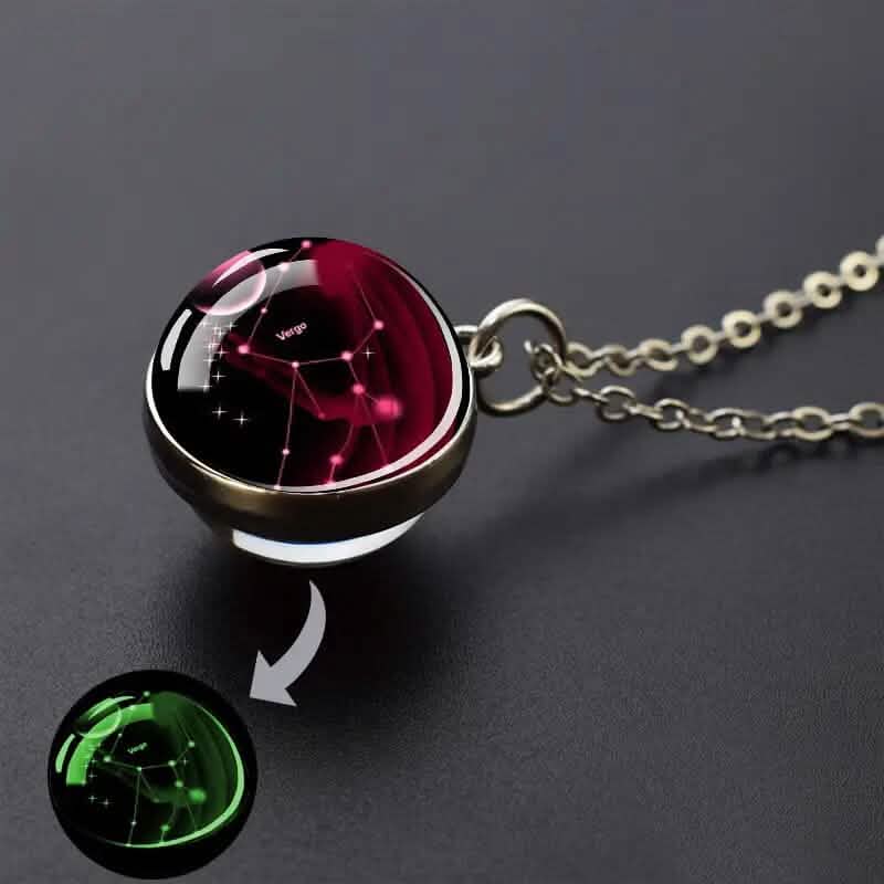 Glow-in-the-Dark Zodiac Pendant Necklace