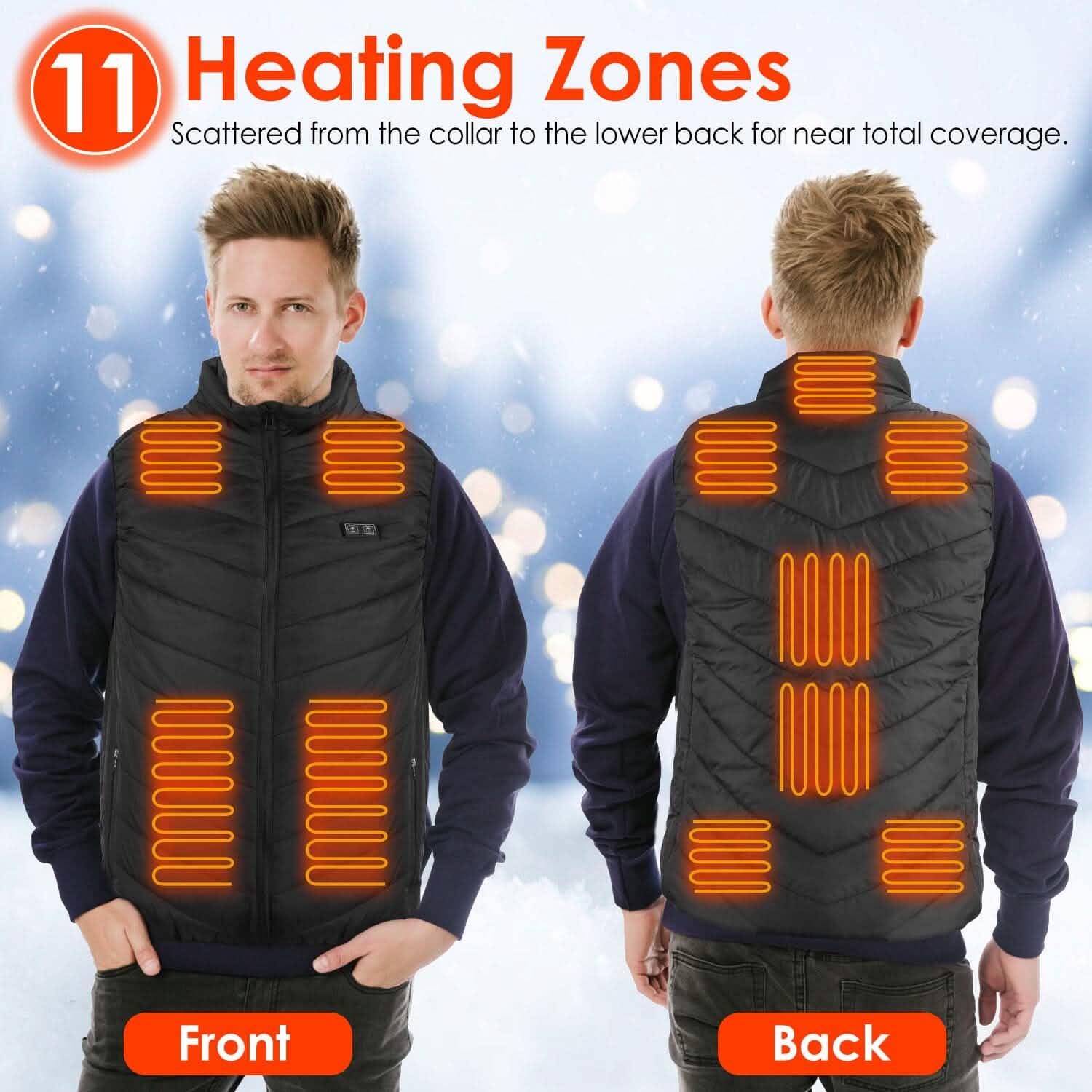 Heated Vest Electric USB Jacket with 3 Temperature Levels