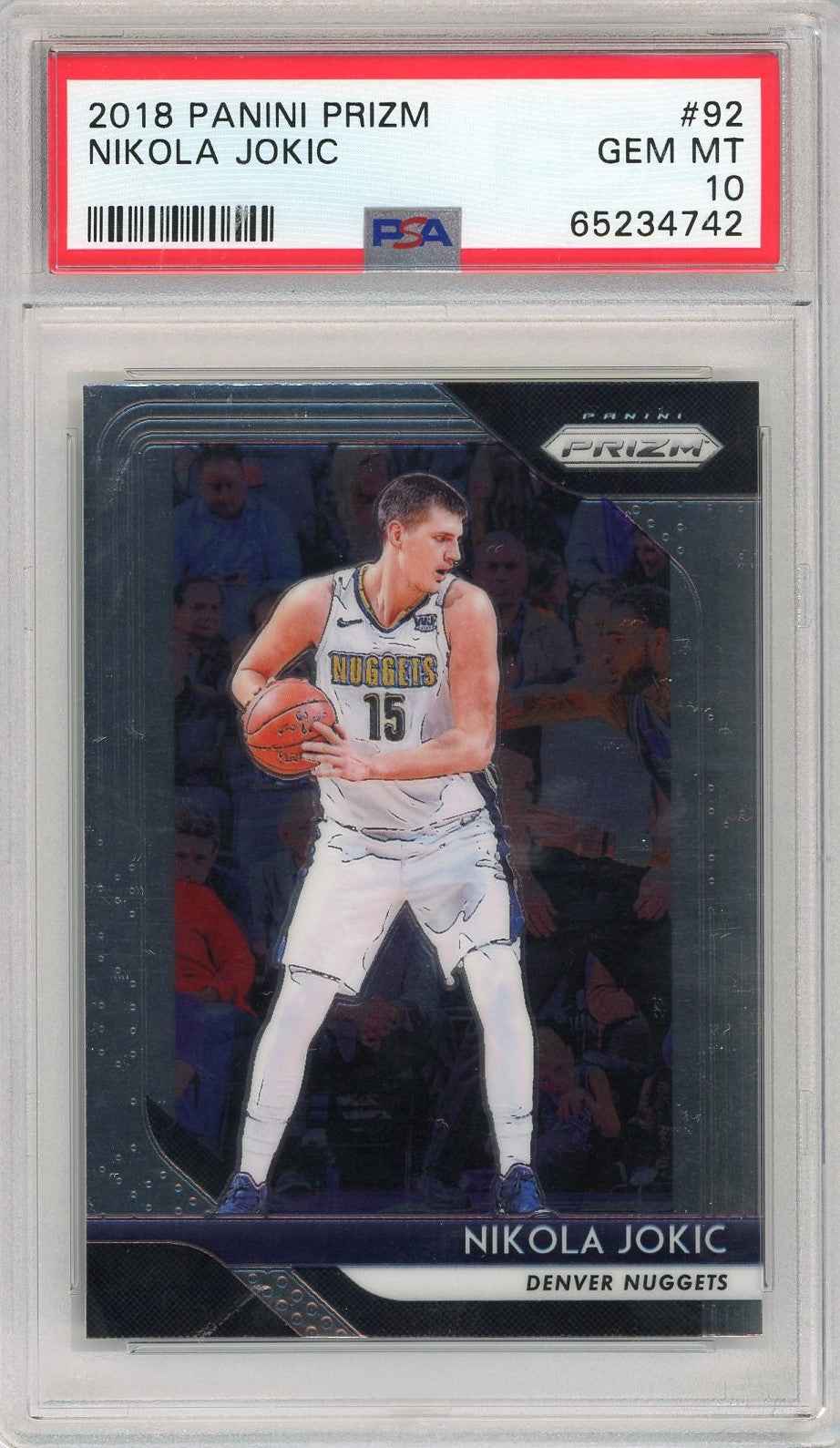 Graded 2018 Panini Prizm Nikola Jokic #92 Basketball Card PSA 10 Gem Mint