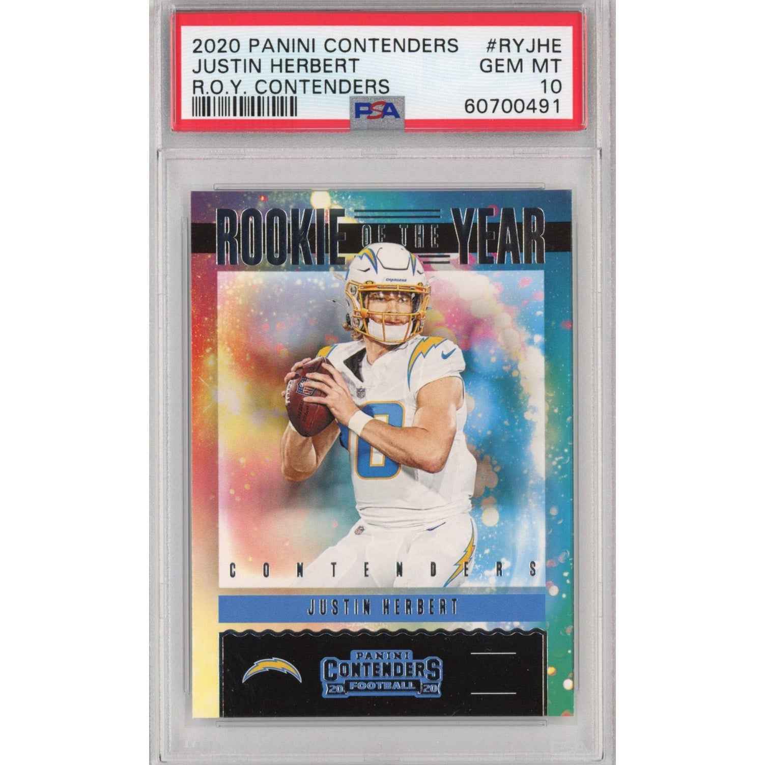 Graded 2020 Panini Contenders Justin Herbert #RYJHE ROY Rookie RC Football Card PSA 10 Gem Mint